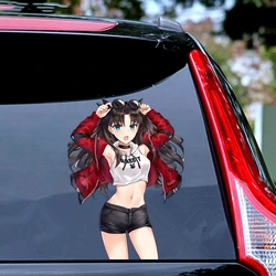 Super Sexy Car Styling Cute Beauty Cartoon Tohsaka Rin Waifu Anime JDM Window Decal Fate Stay Night Vinyl Girl  Car Stickers