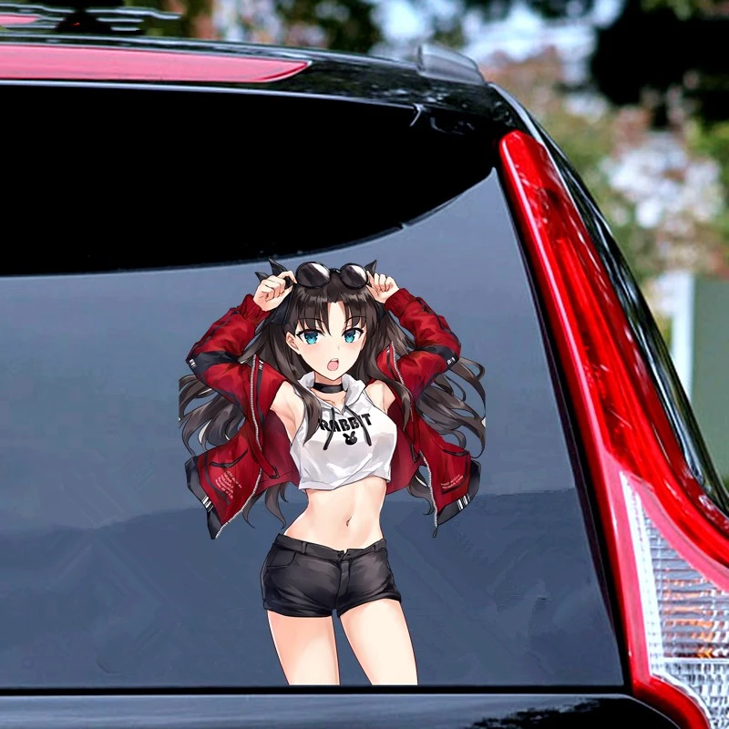 スーパーセクシーなかわいい美容漫画遠坂凛waifuアニメjdmウィンドウデカール運命ステイナイトビニール車の 車のステッカー Aliexpress