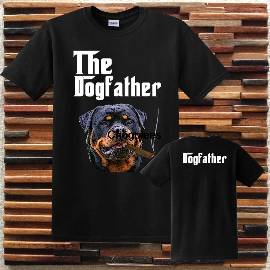 Новая Черная футболка Rottweiler Dogfather |