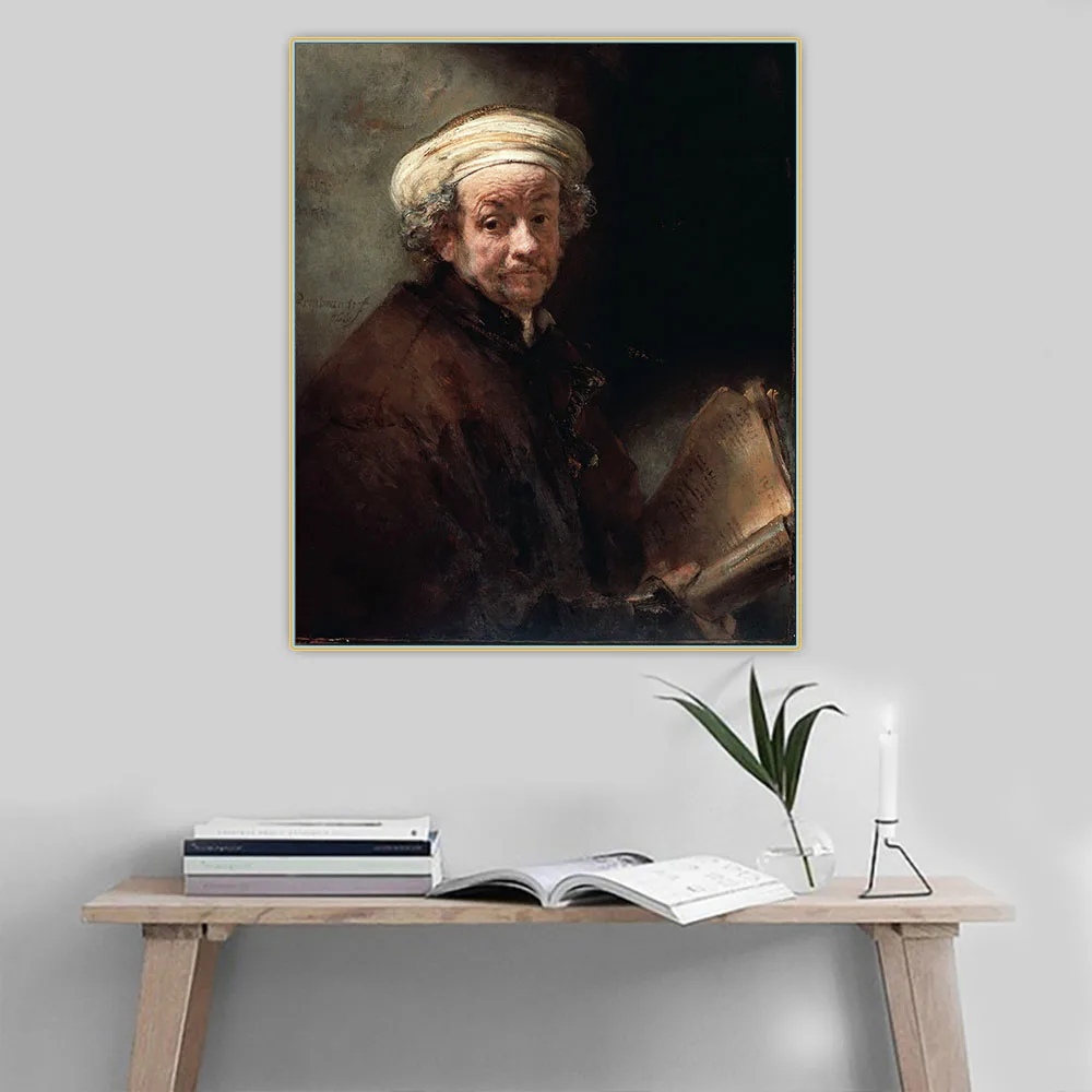 

Citon Rembrandt《Self-portrait》Canvas Art Oil Painting Famous Artwork Poster Picture Wall Background Decor Home Decoration