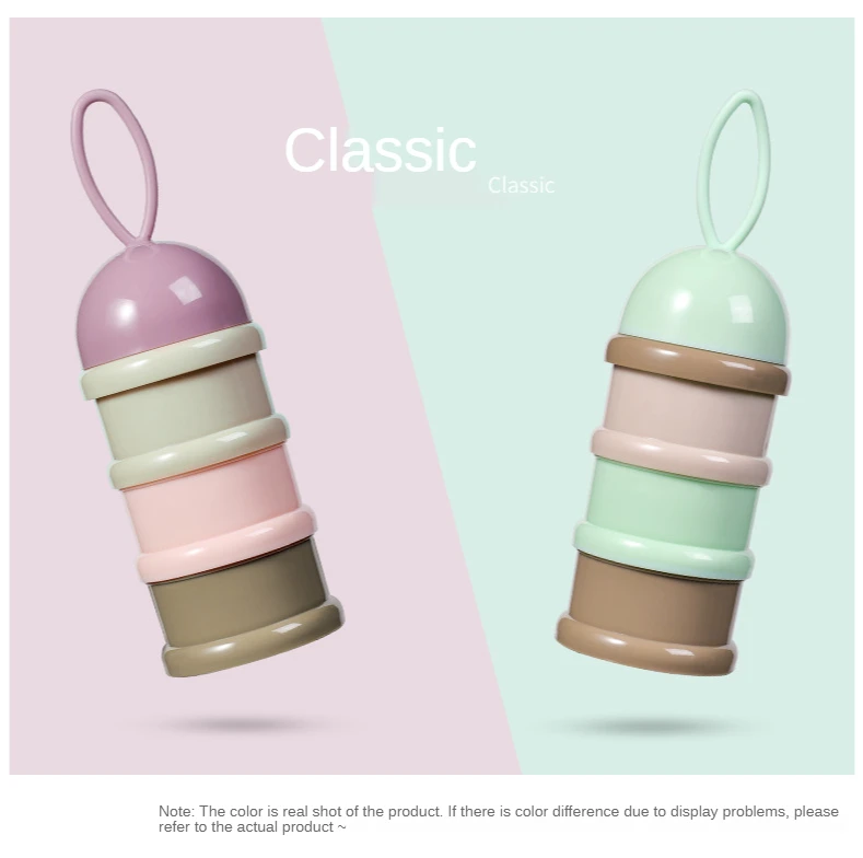 3 Layers Frog Style Portable Baby Food Storage Box Essential Cereal Cartoon Infant Milk Powder Toddle Snacks Container for Food