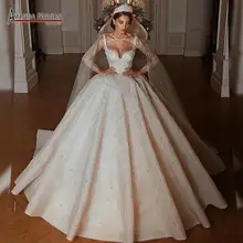 Yeni tasarım müslüman gelin elbise düğün elbisesi