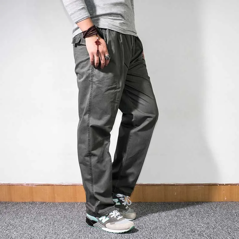 2226 Thin Army Green Tide модные мужские брюки-карго Свободные мешковатые брюки с эластичным поясом с боковой молнией и карманами повседневные брюки размера плюс для бега весна осень лето - Цвет: 2226 Thin Army Green