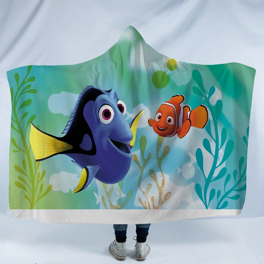 Disney Finding Nemo Hooded Cape Cloak Cartoon Mickey Minnie Mouse Children Kids Birthday Gift Blanket Throw Sofa Car Bed Cover | Дом и сад
