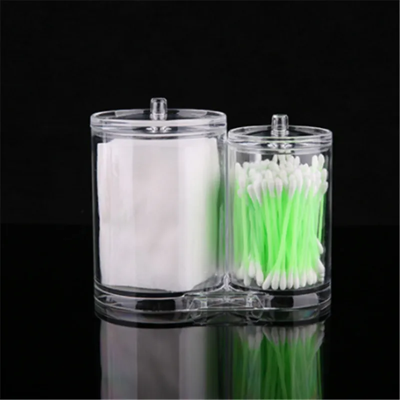 Transparent High-End Double-Hole Swab Box Cotton Varia Bucket PS Storage Brushware | Дом и сад