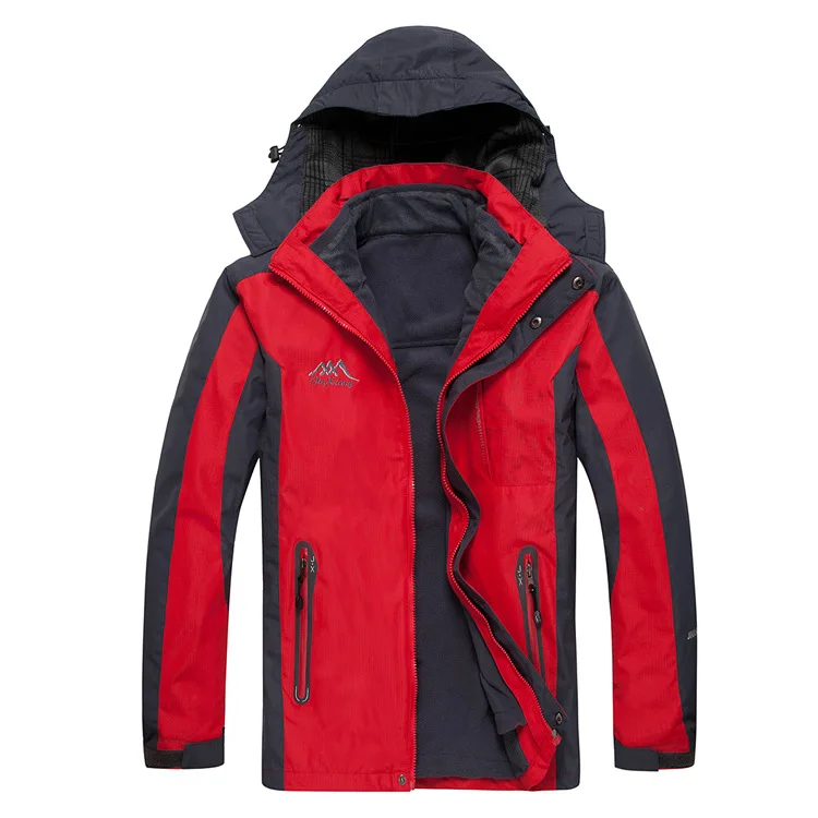 

Raincoat Jacket Men's Outdoor Mountaineering Clothing Two-Piece Set Warm Brushed And Thick Waterproof Deconstructable Outdoor Wa