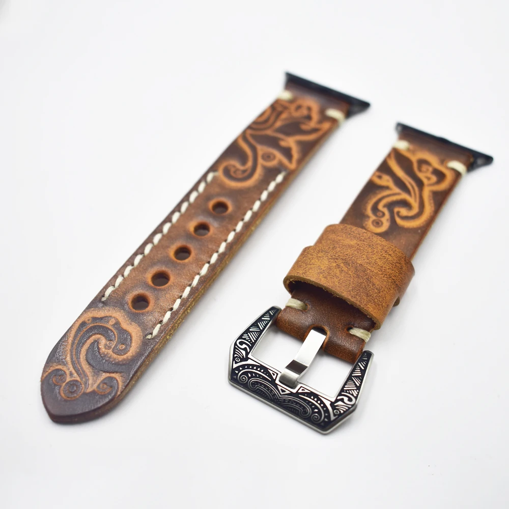 Vintage Leather Strap for Watch Band 38mm 42mm 40mm 44mm Watchband Replacement for Watch Series 4 3 2 1 Wist Bracelet