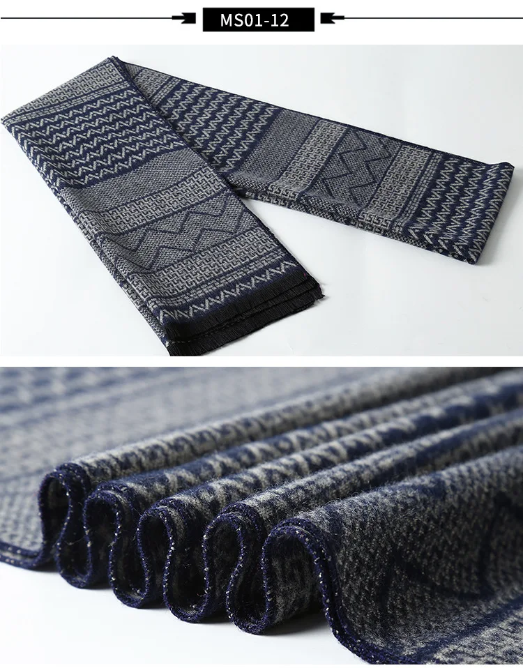 Luxury Brand Plaid Cashmere Scarf for Men Winter Warm Neckerchief Male Business Scarves Long Pashmina Christmas Gifts