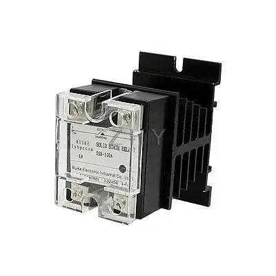 

DC 3-32V to AC 24-480V Solid State Relay SSR 10A w Aluminum Heat Sink Eiiaw