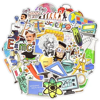 

50PCS Science Lab Stickers Class Back to School Stationery Stickers for Student to DIY Suitcase Laptop Motocycle Car Phone Decal