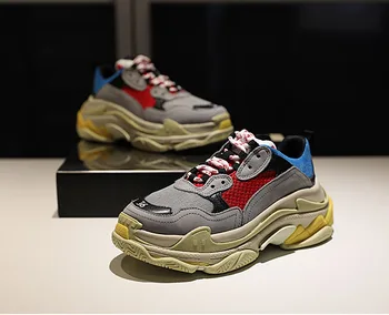 

Leather Chunky Sneakers Walking Trainers Women's Vulcanize Shoes Women Platform Sneakers Lace Up Sport Running Casual Shoes