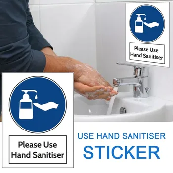

Wall Warning Sticker Please Use Hand Sanitiser Sign Marker Stickers 200mm X 300mm Public Space Notice Sticker Wallpaper Decal