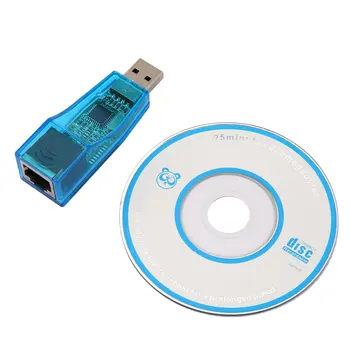 

USB 1.1 To LAN RJ45 Ethernet 10/100Mbps Network Card Adapter For Win7 Win8 Android Tablet PC Blue Wholesale