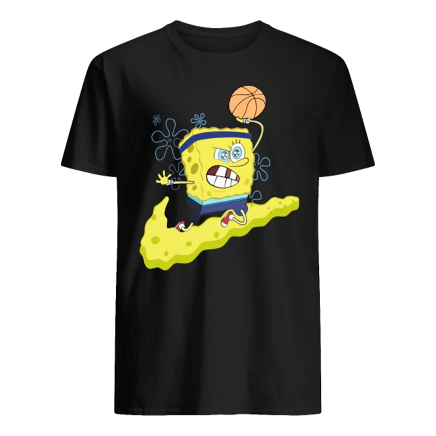 Kyrie-irving-Baloncesto-Bob Esponja-camisas-Retro-cuello-O-camiseta - AliExpress hombre