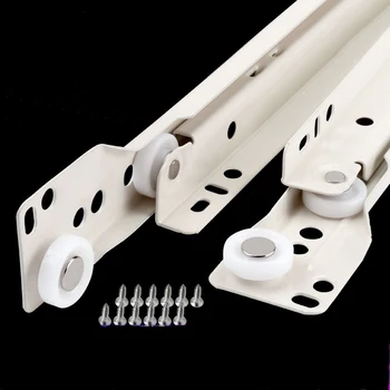 

Drawer track roller two section slide track computer desk drawer two section guide rail office table pulley slide