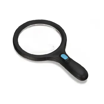 

Handheld Magnifier Illuminated 12 LED Lights High Magnification Glass Upgraded for Seniors Reading Stamp Map Jewelry