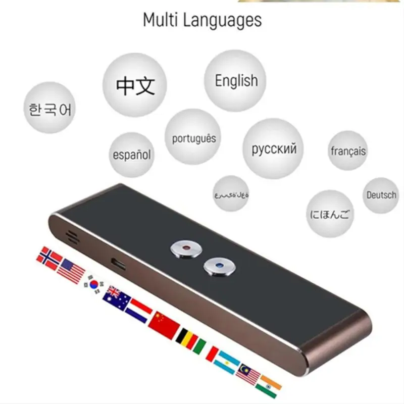 Portable T8 Smart Voice Speech Translator Two-Way Real Time 30 Multi-Language Translation For Learning Travelling Business Meet
