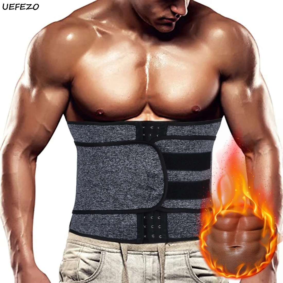 

Gym Sports Men Waist Trainer Corsets Fitness Trimmer Belt Slimming Body Shaper Weight Loss Sauna Sweat Girdle Workout Fat Burner
