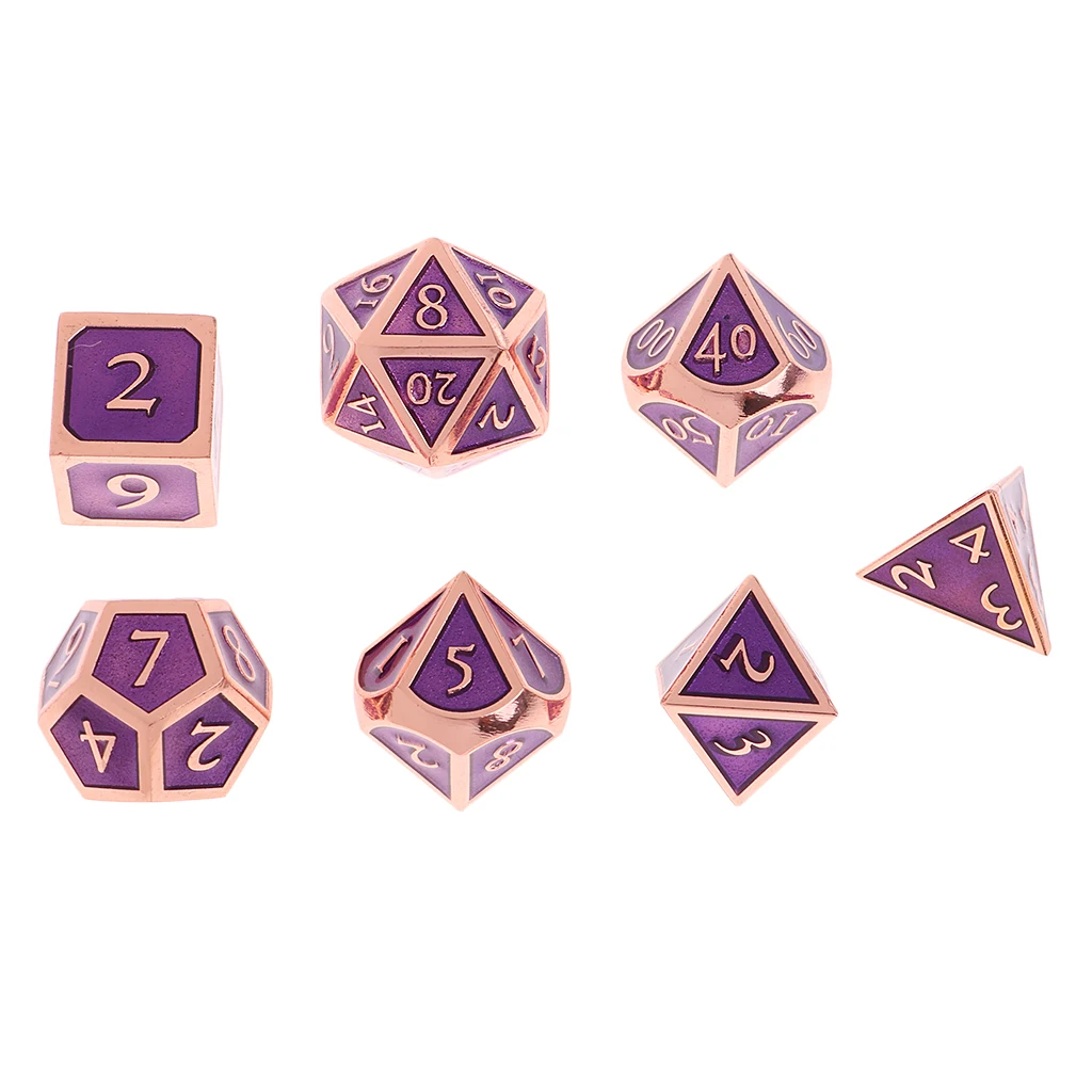 Copper-purple 7 шт. набор игральных костей настольная игра многогранные игральные кости десять цветов Подземелья и Драконы игры Кубики игровые кубики настольные игры Кубики - Цвет: Copper-purple
