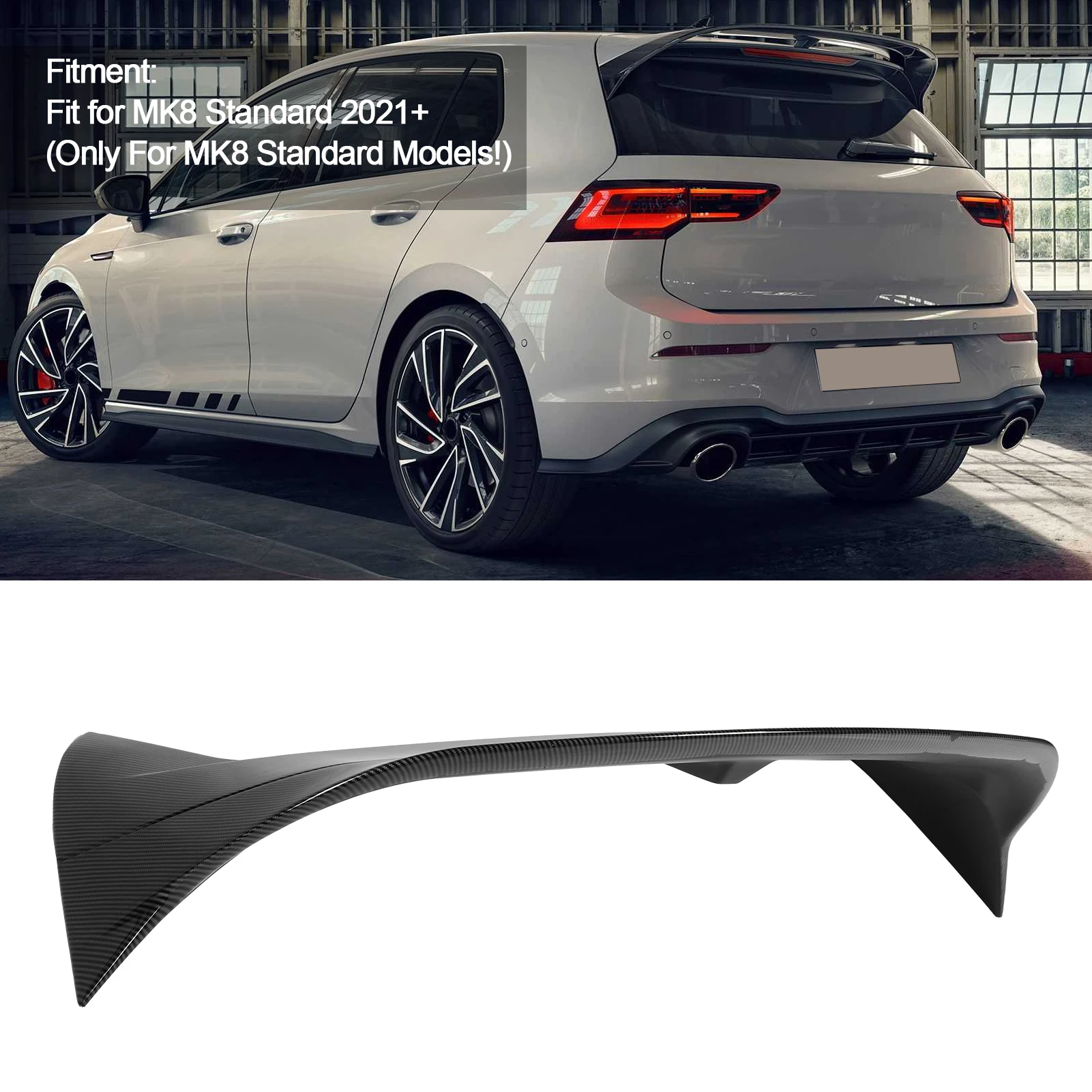 Rear Roof Spoiler For Volkswagen VW MK8 Golf Standard GTI RLINE 2021