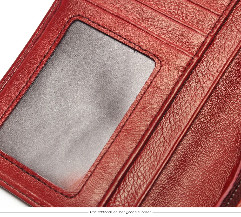 RFID Блокировка Dip Dye 100% натуральная кожа Ретро Винтаж сплошной цвет мужской длинный кошелек портмоне винтажный дизайнер мужские кошельки