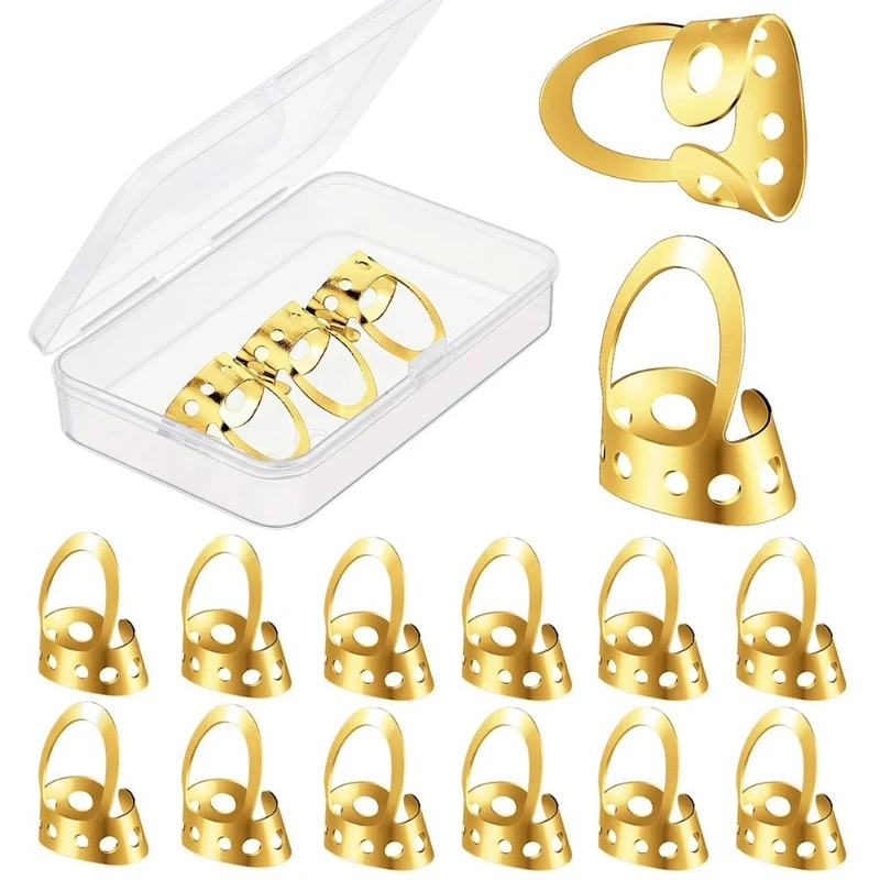 

8 Pieces Adjustable Metal Finger Picks Fingerstyle Pick for Banjo Guitar Bass P