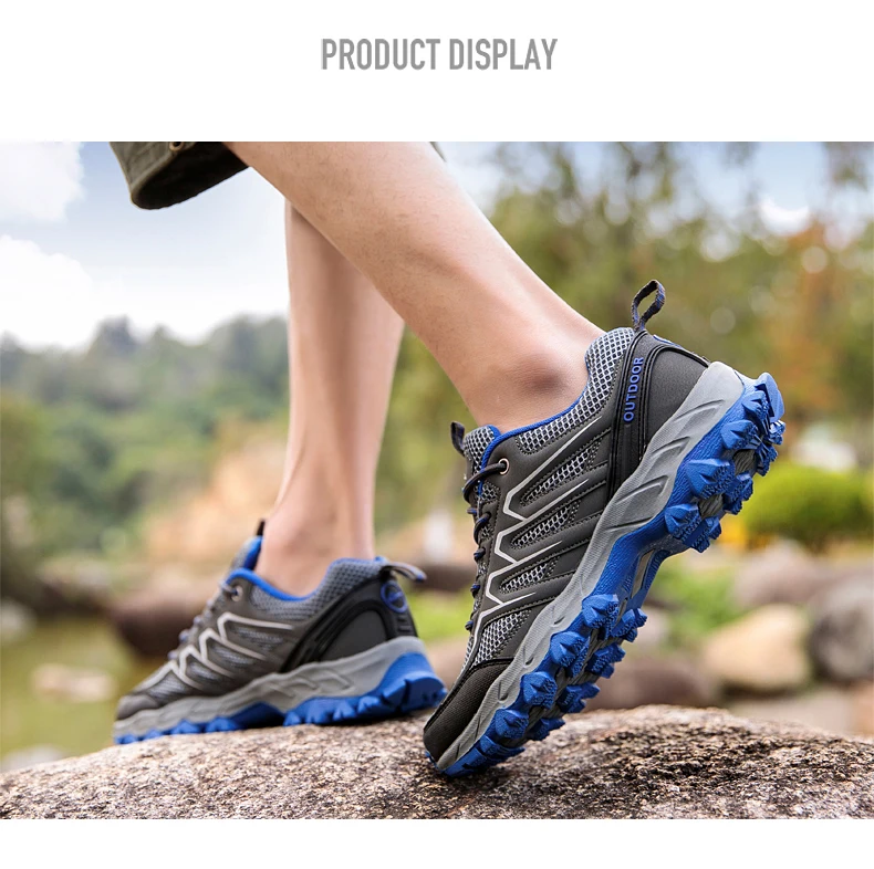 TKN Men Outdoor Hiking Shoes Air Mesh Breathable Men Climbing Sneakers Shoes Men Trekking Trail Quick-dry Water Shoes 1982