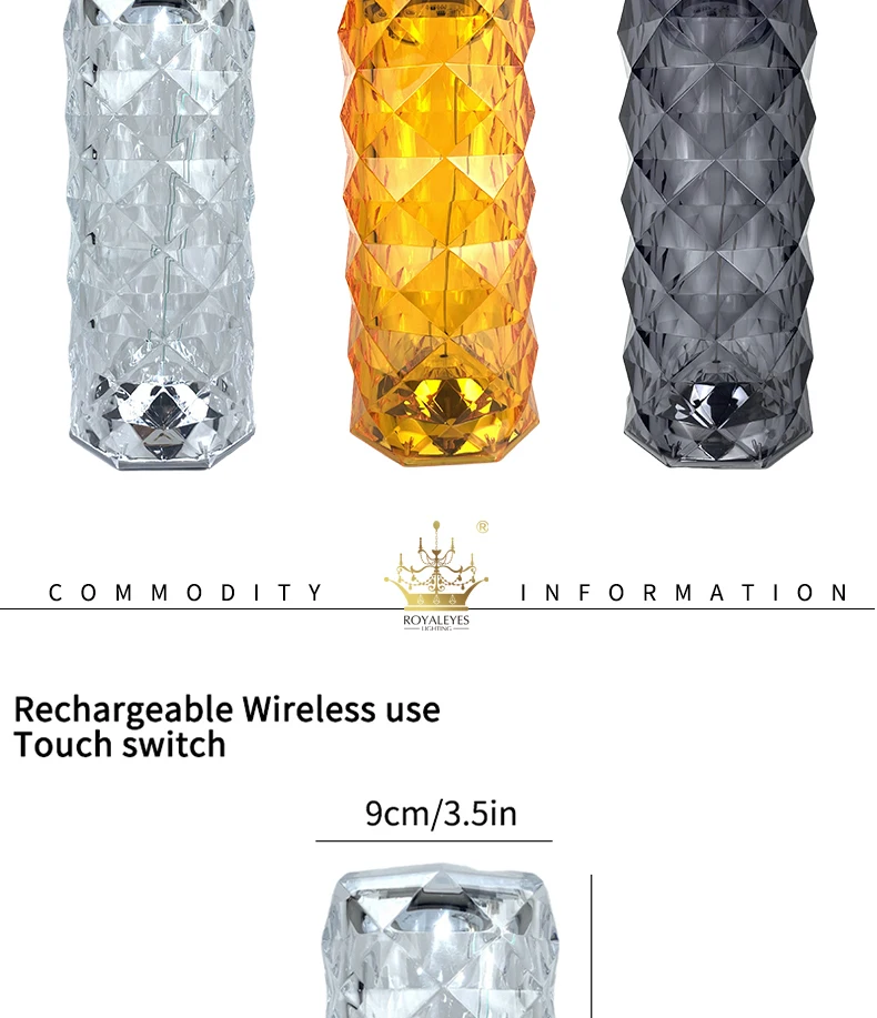 Designer Diamond Table Lamp Modern Led Lamps For Bedroom Decoration Romantic Clear Lampshade Living Room Art Deco Night Lights