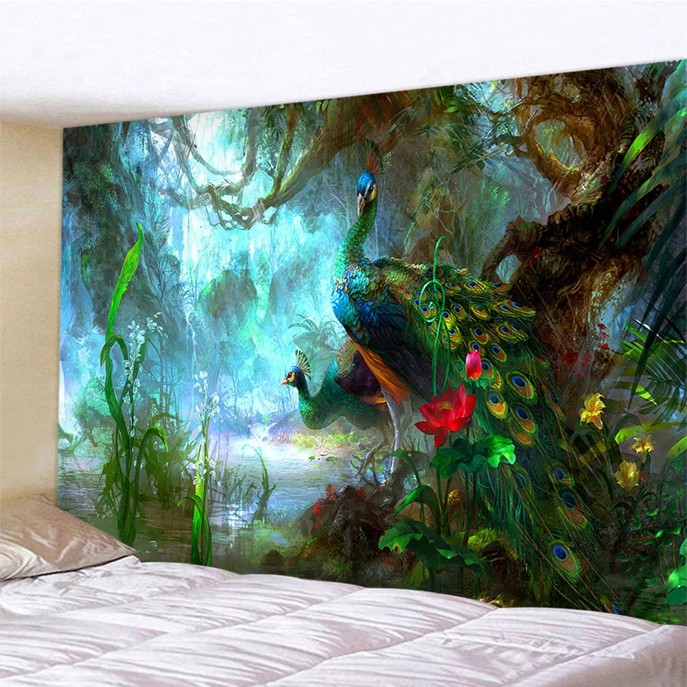 Non-toxic Carpet Wall Hanging Psychedelic Rectangle Art Home Bedroom Large Tapestry Decorative Fantasy Scene Living Room