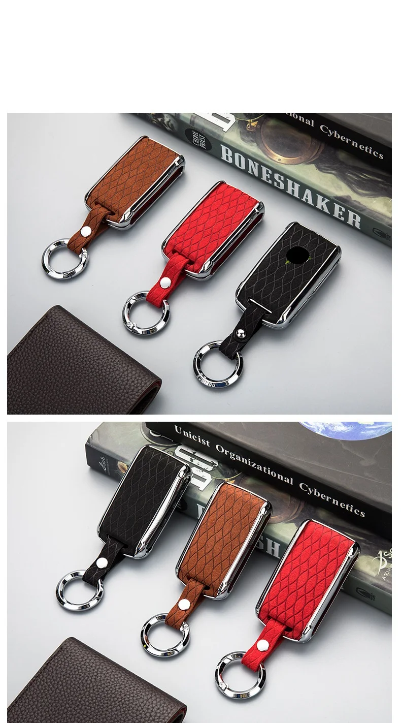 High Quality Car Sued Leather Key Ring Case Holder Cover For Mazda 3 Alexa CX4 CX5 CX8 Smart Remote Car Key