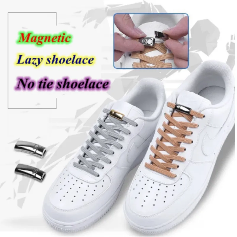

New Elastic Magnetic Locking ShoeLaces Quick No Tie Shoe laces Kids Adult Unisex Shoelace Sneakers Shoe Laces Strings