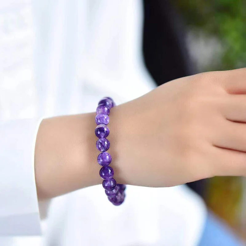 VANTJ классический элегантный Природный чароит браслет Fine Jewelry Banglr для женщин Femme леди свадьба Engagment вечерние подарочная коробка