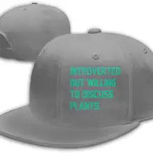 Introverted, но готовы обсудить растения Мужская бейсболка с плоским Биллом серая