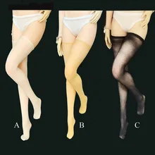

1/6 Female Soldiers Sexy Seamless Long Stockings Black/White Flesh-Colored Accessories for PH TBL 12 inch Action Figure Body