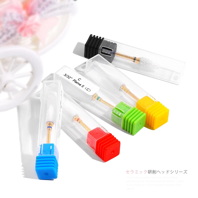 5 Types Ceramic Nail Drill Bits Milling Cutter For Manicure Machine Set Pedicure Mill Electric Nail Files Nail Art Tools