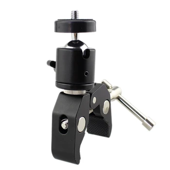 

DSLR Ball Head Shoe Mount Camera Ball Mount Clamp 1/4 inch -20 Tripod Head Hot Shoe Adapter and Cool Super Clamp