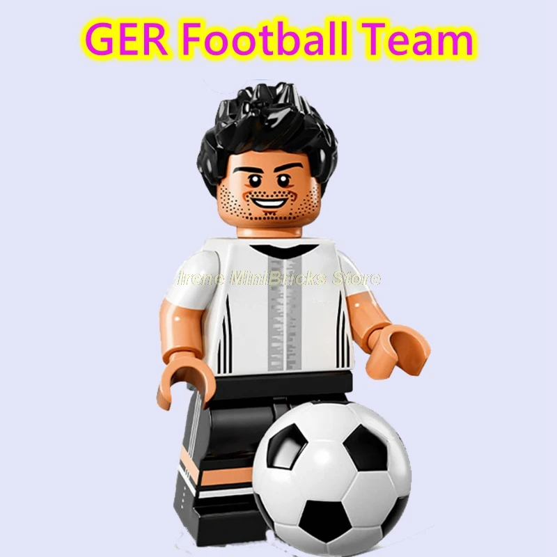 Football Player Cristiano Ronaldo Neymar Beckham Kobe Bryant Messi Pogba Modric Labron James Toys For Children Building Blocks - Цвет: GER Football Team