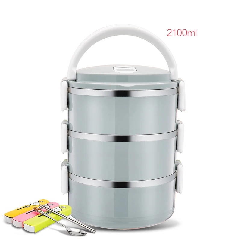 700-2800ml Large Capacity 304 Stainless Steel Bento Box Office Student Portable 1 3 4 Layer Lunch Box Leakproof Thermos Lunchbox