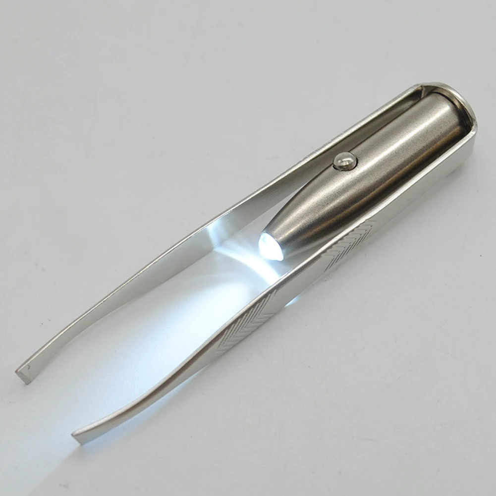 Лидер продаж Make Up Led свет для ресниц и бровей Пинцет для удаления волос с лица из нержавеющей стали для бровей Пинцет