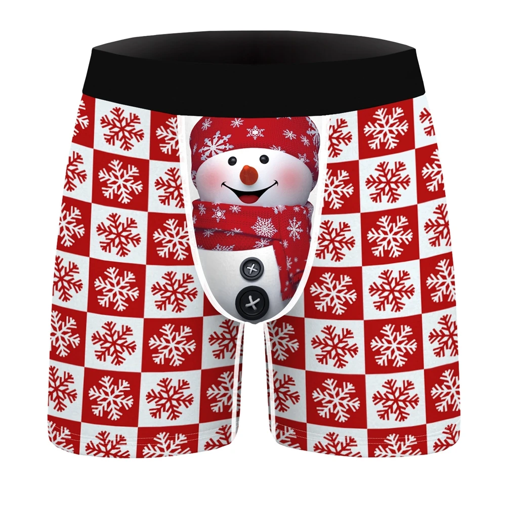mens designer boxers sale OneLineFox Christmas Mens Underwear Boxer Spandex Homme Print 3D Boxershorts Boxers Panties Male Underpants Plus Size sexy male underwear Boxers