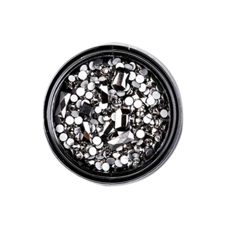 1 коробка Смешанные 3D Стразы Украшения для дизайна ногтей хрустальные драгоценные камни ювелирные изделия золотые блестящие камни очаровательные стеклянные маникюрные аксессуары черный