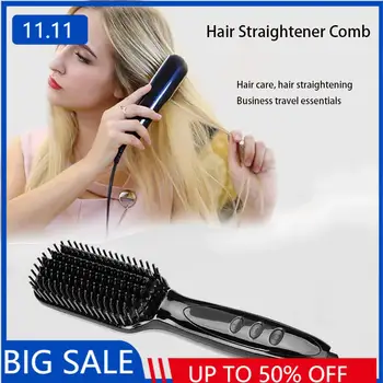 

Professional Flat Iron Electric Hair Brush Hot Comb Beard Hair Straightener Styler Styling Tools Straightening Iron Brush