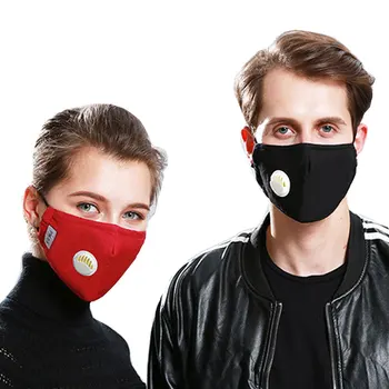 

Unisex Cotton Breath Valve PM2.5 Mouth face Mask Anti-Dust Anti Pollution Mask with 4pcs Activated carbon filter respirator mask