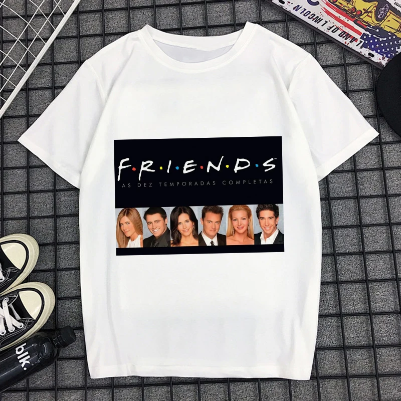Новинка, модная женская одежда Kawaii, футболка для друзей, Camiseta Mujer, Повседневная Уличная одежда Harajuku, тренировочный костюм, винтажная женская рубашка