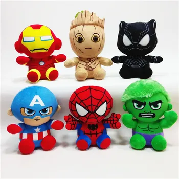 

6pcs/lot 20cm Marvel The Avengers Spiderman Iron Man Hulk Captain America Plush Doll Toy Soft Stuffed Toys for Kids Children