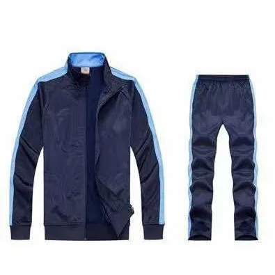 Осень-зима, детские футбольные майки, наборы Survete, мужские футбольные комплекты, Футзальные куртки, мужские спортивные тренировочные костюмы для мальчиков, униформа, костюм - Цвет: navy blue