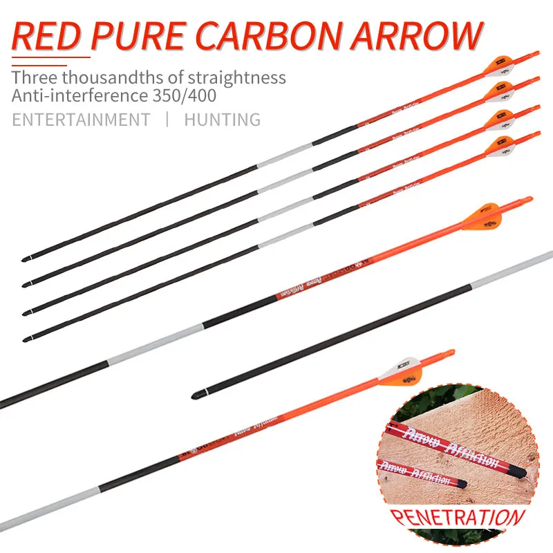 Arco e Flecha Material de Carbono Coluna para Recurvo Composto ao ar Tiro com Arco Caça Arco Livre Tiro Profissional Acessórios 350 400 –