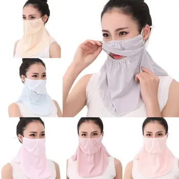 

Women Ice Silk Mesh Face Mask Neck Gaiter Sun Protection Driving Shawl Scarf LX9E