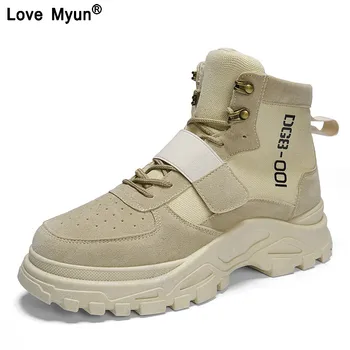 

2019 Autumn New Fashion Casual High Help Martin Boots Men's Leather Tooling Boots Men's Wild Desert Boots jkm45