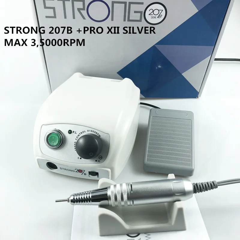 Strong 207B 65W Electric Nail Drill Control Box 35000rpm 50000RPM Handpiece Strong 210 Manicure Pedicure Nail Drill Apparatus 2